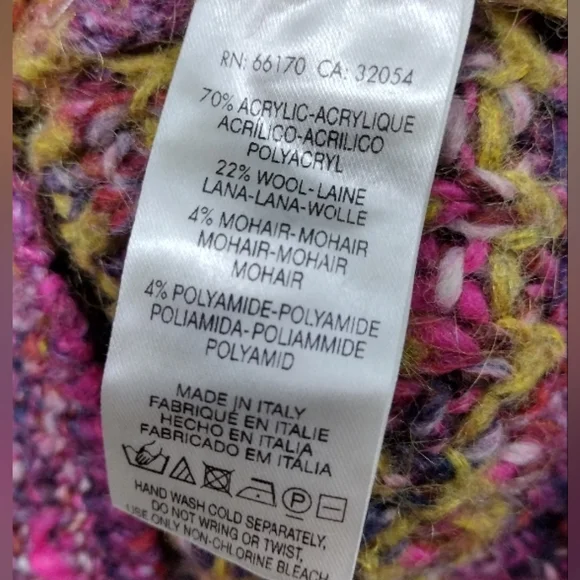 Anthropologie Moth Wool Mohair Hill Walk Knit Sweater Women L Purple Artsy Retro - Picture 10 of 11